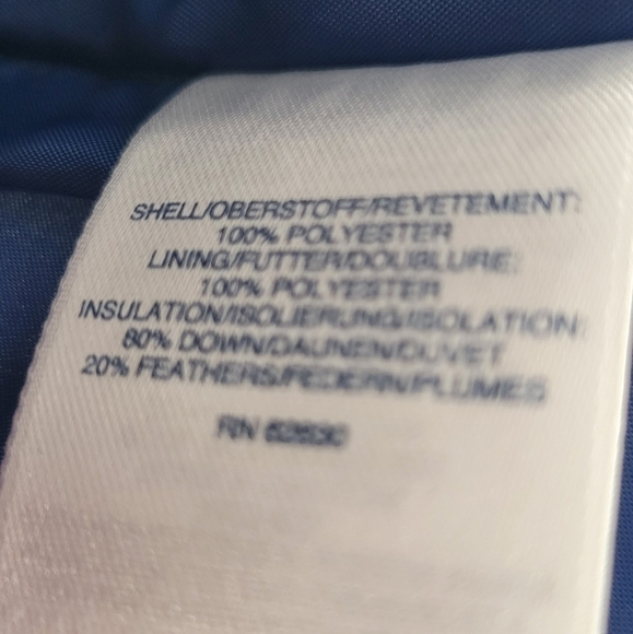 Lands' End Women's S 6-8 Blue White Polka Dot Quilted Down Puffer Vest - Picture 3 of 4